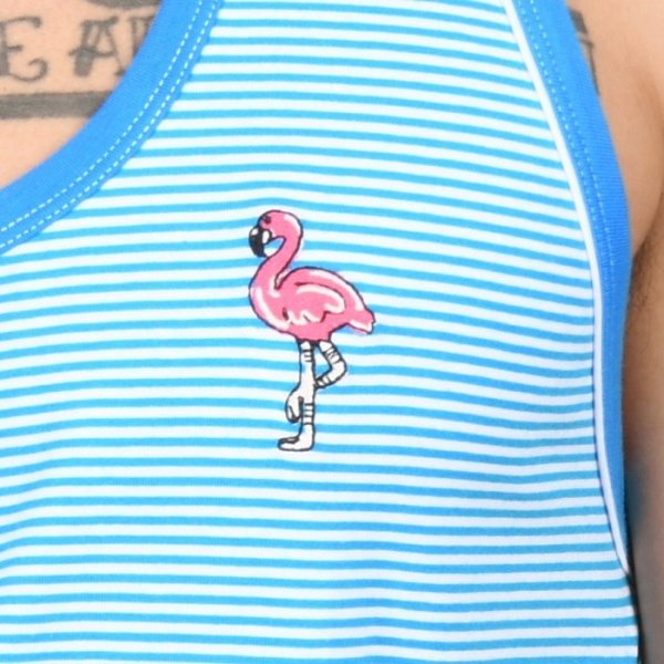 Photo5: [Andrew Christian] Flamingo Stripe Tanktop