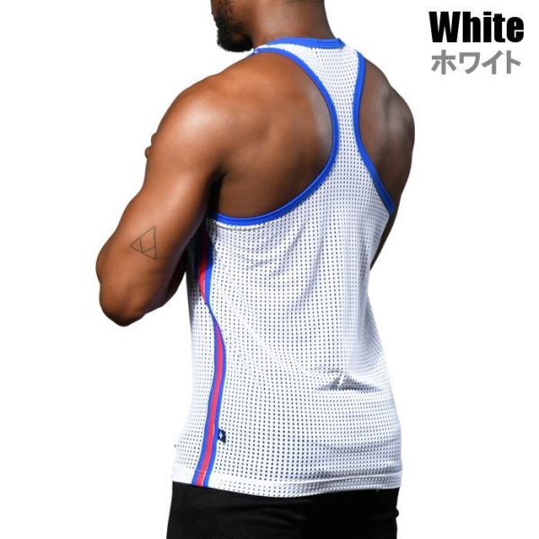 Photo4: [Andrew Christian] FIT MESH SQUARE NECK TANK