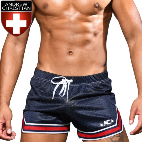 Photo1: [Andrew Christian] Baller Mesh Shorts