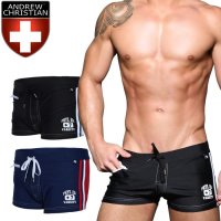 [Andrew Christian] Swim Shorts Zipper Pocket Trunks Phys. Ed. Varsity