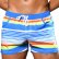 Photo6: [Andrew Christian] Retro Stripe Swim Shorts