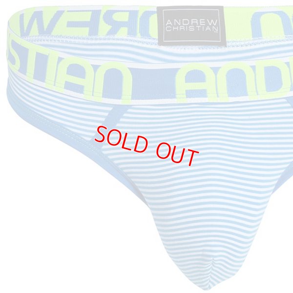 Photo6: [Andrew Christian] Almost Naked Shore Stripe Thong