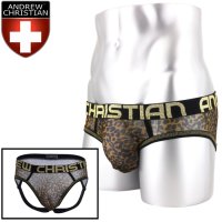 [Andrew Christian] Sheer Leopard Arch Almost Naked Mesh Jockstrap