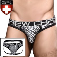 [Andrew Christian] Metallic Zebra Brief Jock w/ Almost Naked