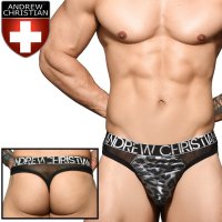 [Andrew Christian] Metallic Leopard Sheer Thong w/ Almost Naked