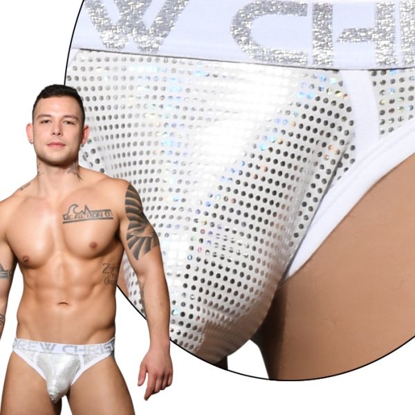 Photo6: [Andrew Christian] Metallic Snow Strap Jock w/ ALMOST NAKED