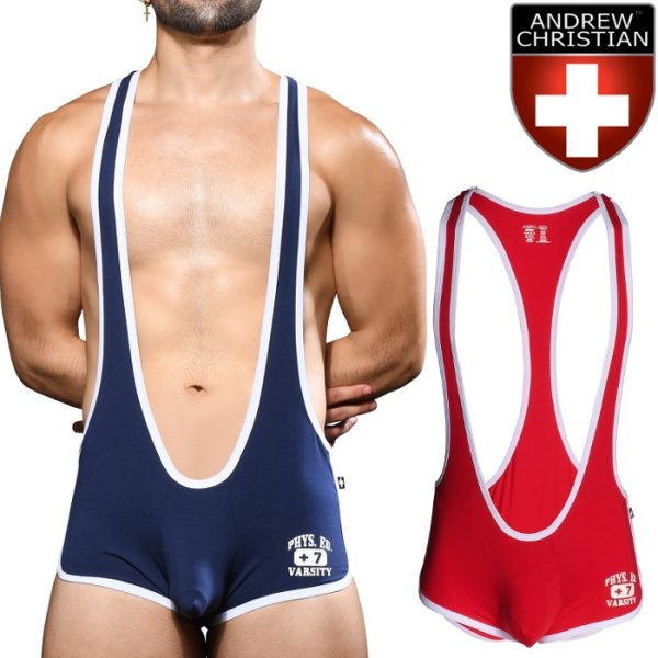 Photo1: [Andrew Christian] Phys. Ed. Varsity Singlet w/ Almost Naked