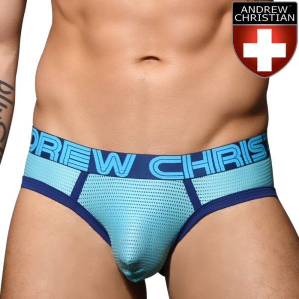 Photo1: [Andrew Christian] Aqua Mesh Brief w/ ALMOST NAKED