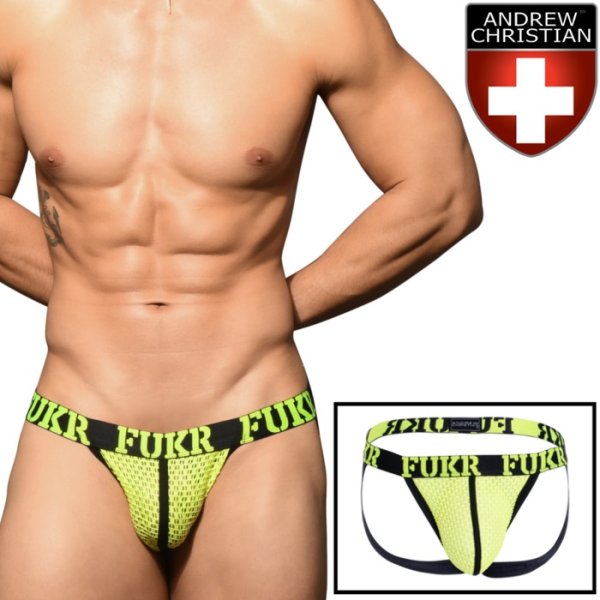 Photo1: [Andrew Christian] FUKR Neon Mesh Jock