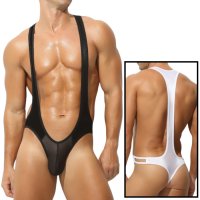Men's Mesh See-through Fabric Thong Singlet