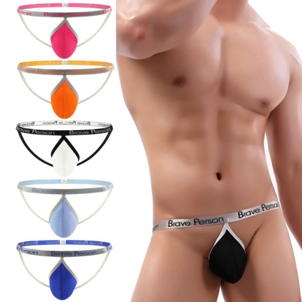 Photo1: [Brave Person] Water Drop Shape Jockstrap