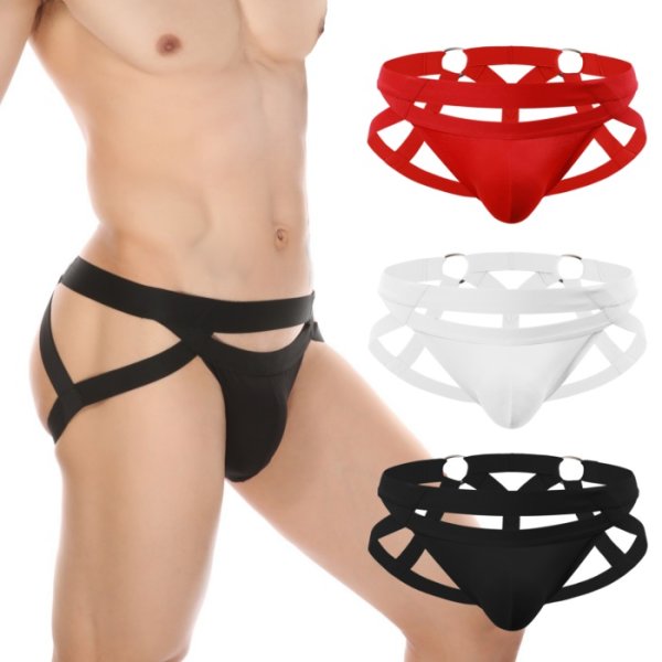 Photo1: Men's Belt Jockstrap T-back