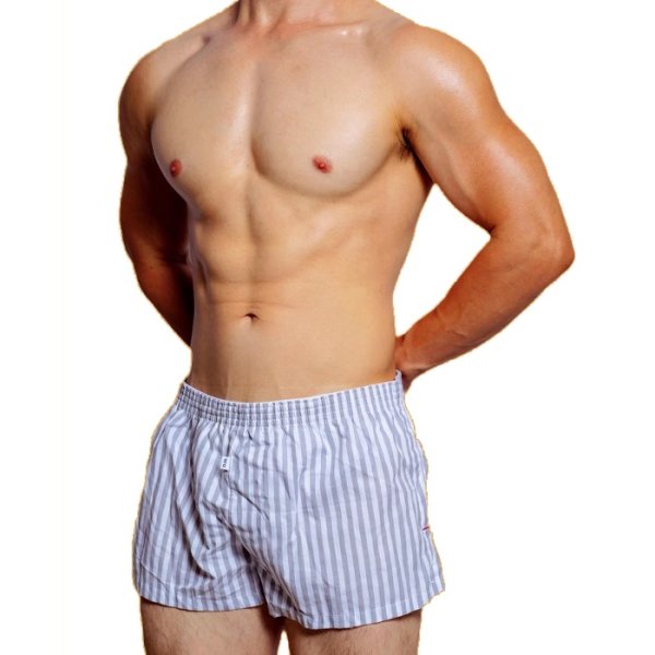 Photo4: D.M. Men's Check/Stripe Trunks Underwear