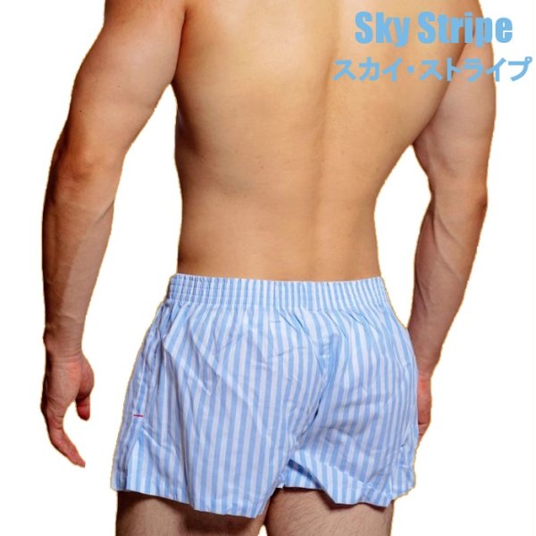 Photo13: D.M. Men's Check/Stripe Trunks Underwear