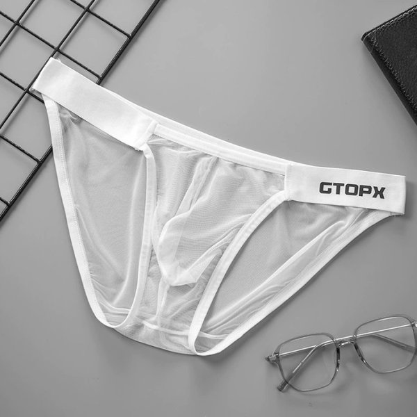 Photo4: [GTOPX] Men's Partial Mesh Fabric See- through Bikini