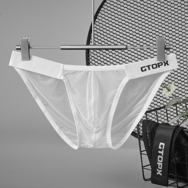 Photo6: [GTOPX] Men's Partial Mesh Fabric See- through Bikini