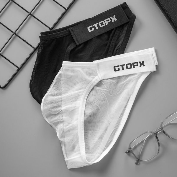 Photo8: [GTOPX] Men's Partial Mesh Fabric See- through Bikini