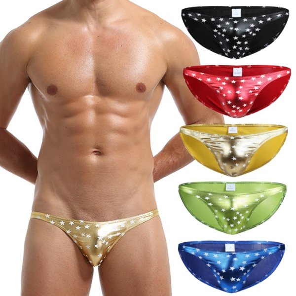 Photo1: Men's Bikini Shiny Stars Bikini