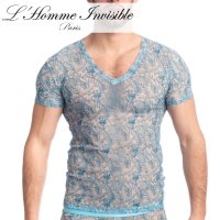 [L'Homme Invisible] Men's Lace T Shirt Icy Tropics