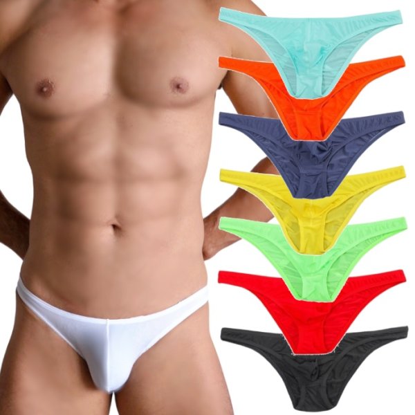 Photo1: Men's Bikini Underwear with 8 Colors Options