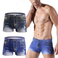 Men's Demin Printing Boxer Brief