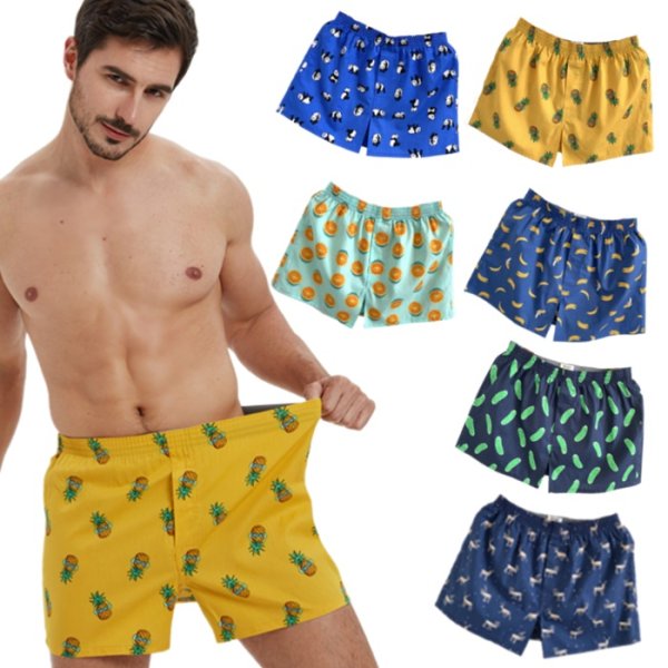 Photo1: Trunks with Cute Printing Men's Underwear