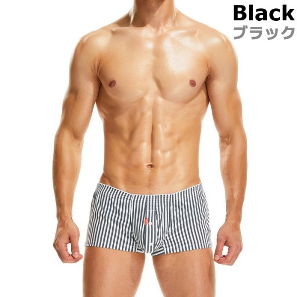 Photo2: Menn's Stripe Trunks Men's Underwear