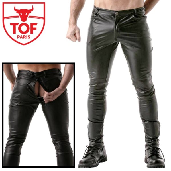 Photo1: FETISH FULL ZIP PANTS BLACK