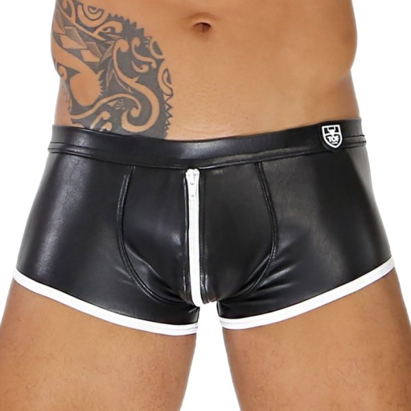 Photo5: [TOF Paris] FETISH FULL-ZIP BOXERS Black/White