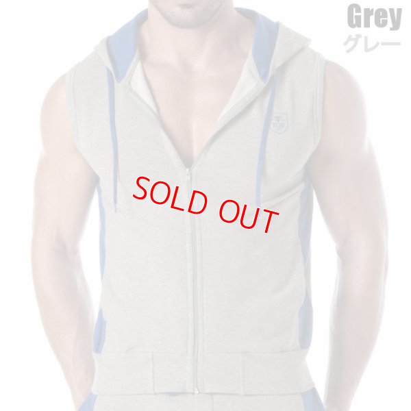 Photo2: [TOF Paris] ZIPPED SLEEVELESS HOODIE