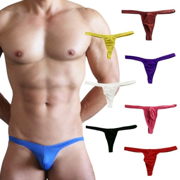 Photo1: Men's 3D Pouch Boomerang Ultra Tiny Thong