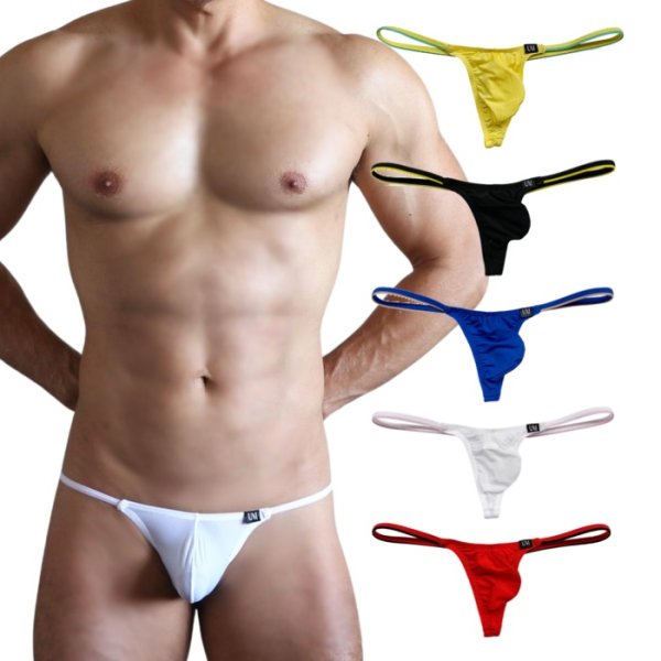 Photo1: U.M. Men's Ultra Tiny Thong G-String Two-color String