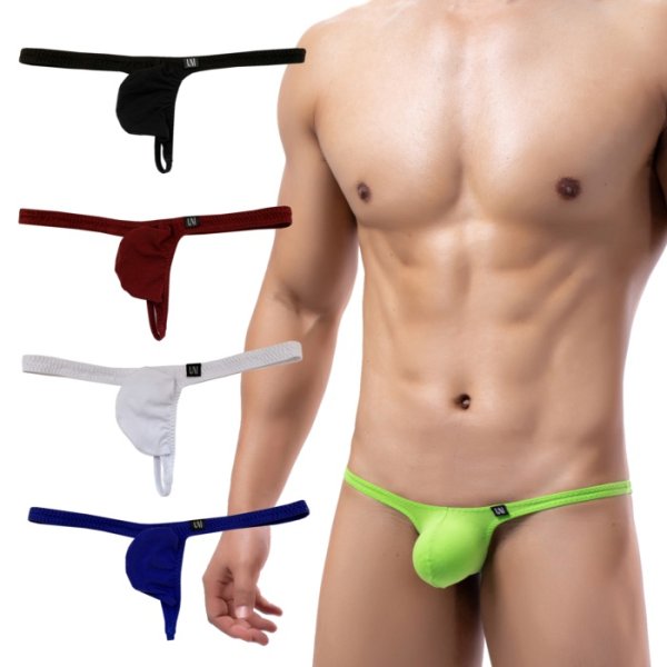 Photo1: U.M. Men's Cotton Ultra Tiny Thong