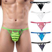 U.M. Men's Stripe Ultra Tiny Thong G-String