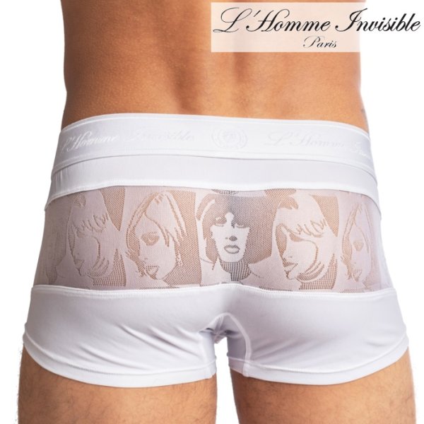 Photo1: [L'Homme Invisible] Picasso White - V Boxer Push-Up