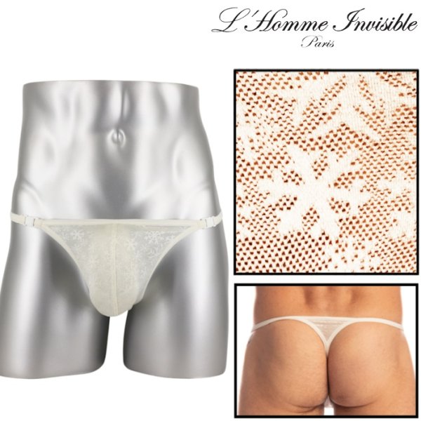 Photo1: [L'Homme Invisible] Snowflake - Striptease Thong