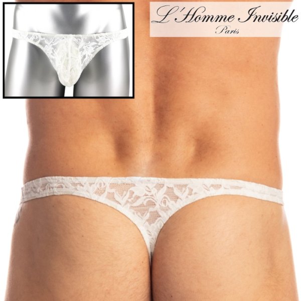 Photo1: [L'Homme Invisible] White Lotus - Bikini Thong