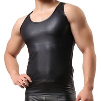 Men's Faux Leather Tanktop