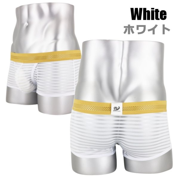 Photo11: Men's Stripe Mesh See-through Boxer Brief
