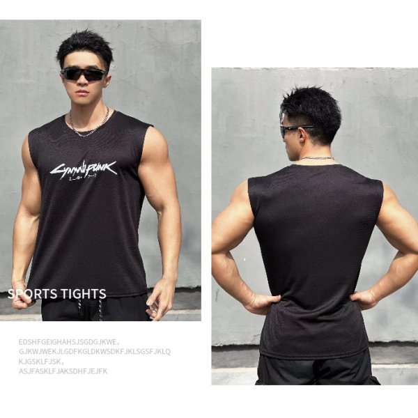 Photo12: Men's Tanktop Workout Sports wear Sleevless shirt