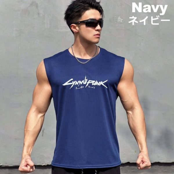 Photo7: Men's Tanktop Workout Sports wear Sleevless shirt