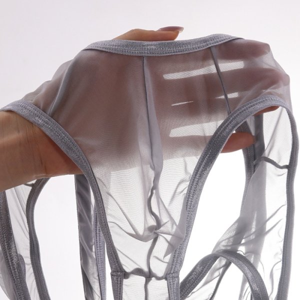 Photo10: Men's Mesh See-through Fabric O-back Singlet (10)