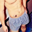 Photo4: D.M. Men's Check/Stripe Trunks Underwear (4)