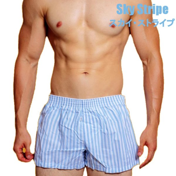 Photo12: D.M. Men's Check/Stripe Trunks Underwear (12)