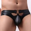 Photo6: Jockstrap Men's Ring Fake Leather Jockstrap (6)