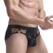 Photo4: Jockstrap Men's Ring Fake Leather Jockstrap (4)