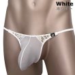 Photo13: Men's 3D Pouch Partial Lace Ultra Tiny Thong (13)