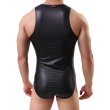 Photo5: Men's Faux Leather Singlet (5)