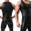 Photo5: Men's Faux Leather Tanktop (5)