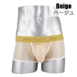 Photo2: Men's Stripe Mesh See-through Boxer Brief (2)